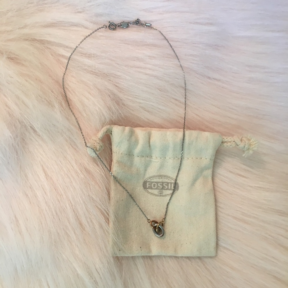 Fossil Tri Color Link Necklace